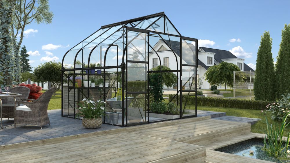 Produktbild Vitavia Gewächshausbausatz Diana 6700 ESG 2635 x 2580 mm schwarz bild 2
