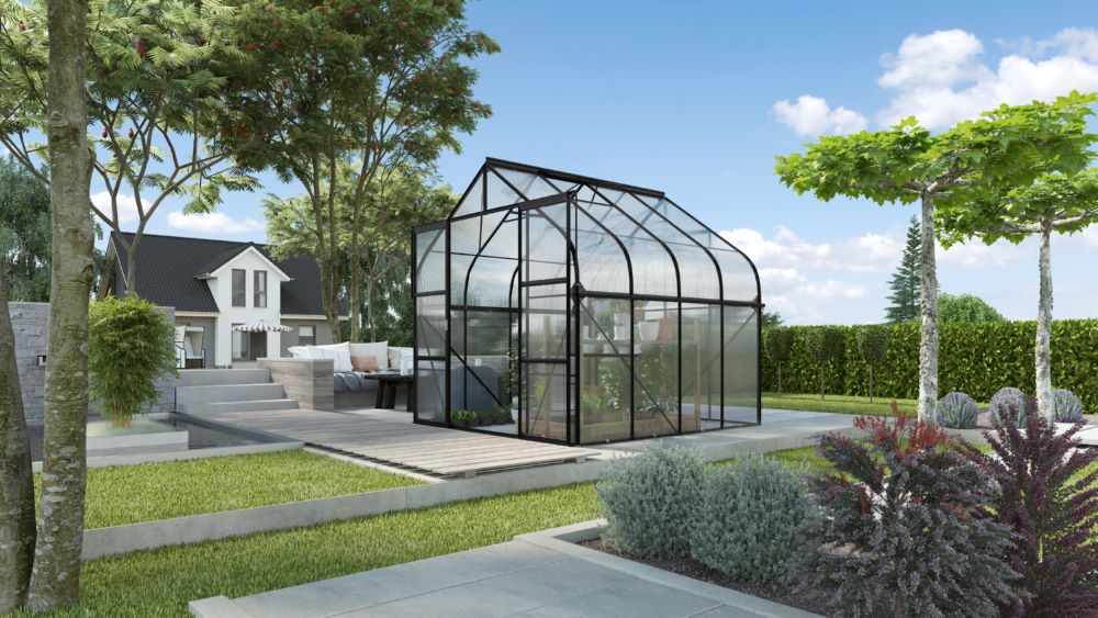 Produktbild Vitavia Gewächshausbausatz Diana 6700 schwarz 2635 x 2580 mm