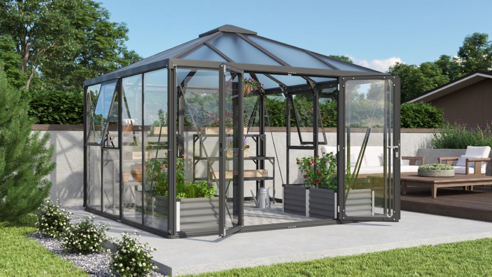 Produktbild Vitavia Gewächshausbausatz Fortuna schwarz 3170 x 3215 mm bild 2