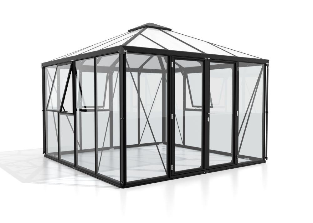 Produktbild Vitavia Gewächshausbausatz Fortuna schwarz 3170 x 3215 mm