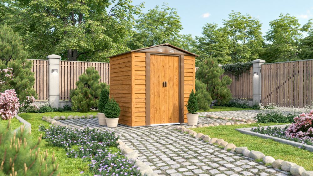 Produktbild Pergart Gerätehaus Frankfurt II 65 Holzoptik 1930 x 1520 mm bild 2