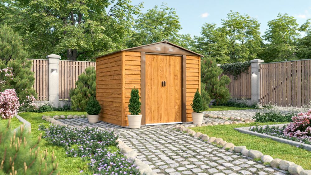 Produktbild Pergart Gerätehaus Frankfurt II 86 Holzoptik 2360 x 1950 mm bild 2