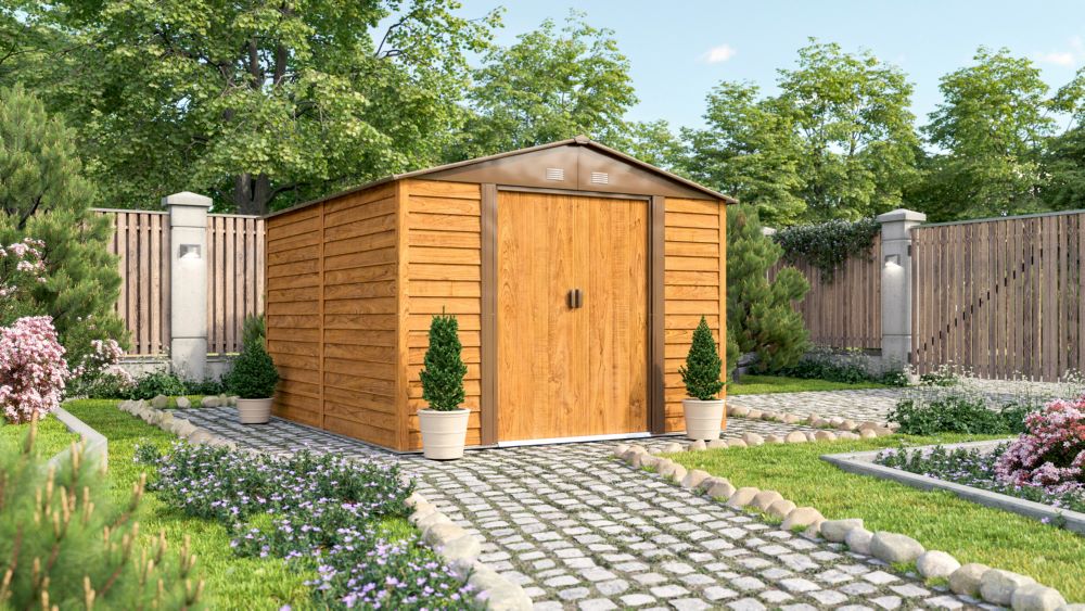 Produktbild Pergart Gerätehaus Frankfurt II 911 Holzoptik 3230 x 2780 mm bild 2