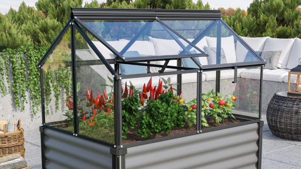 Produktbild Vitavia Frühbeetaufsatz Gaia Jumbo ESG schwarz 1193 x 831 mm bild 2