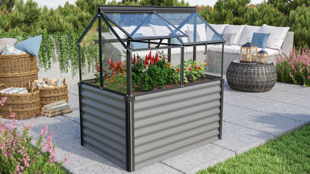 Produktbild Vitavia Hochfrühbeet Gaia Jumbo ESG granit schwarz 1217 mm bild 2