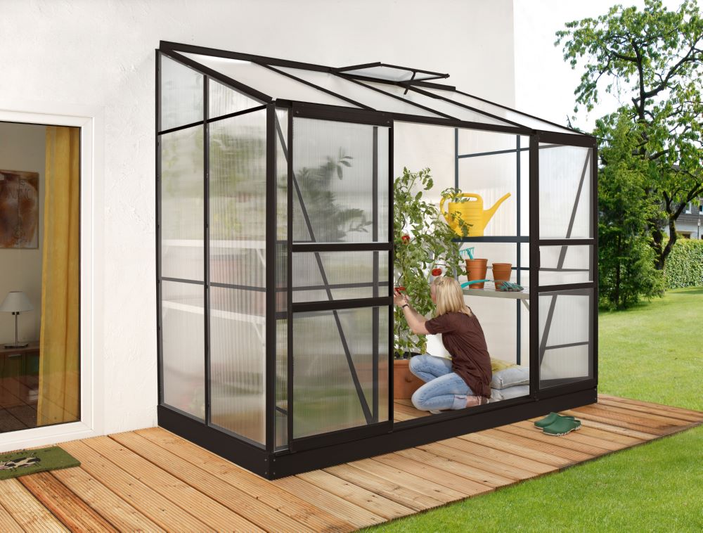 Produktbild Vitavia Anlehngewächshaus Ida 3300 HKP Höhe 1660 mm schwarz
