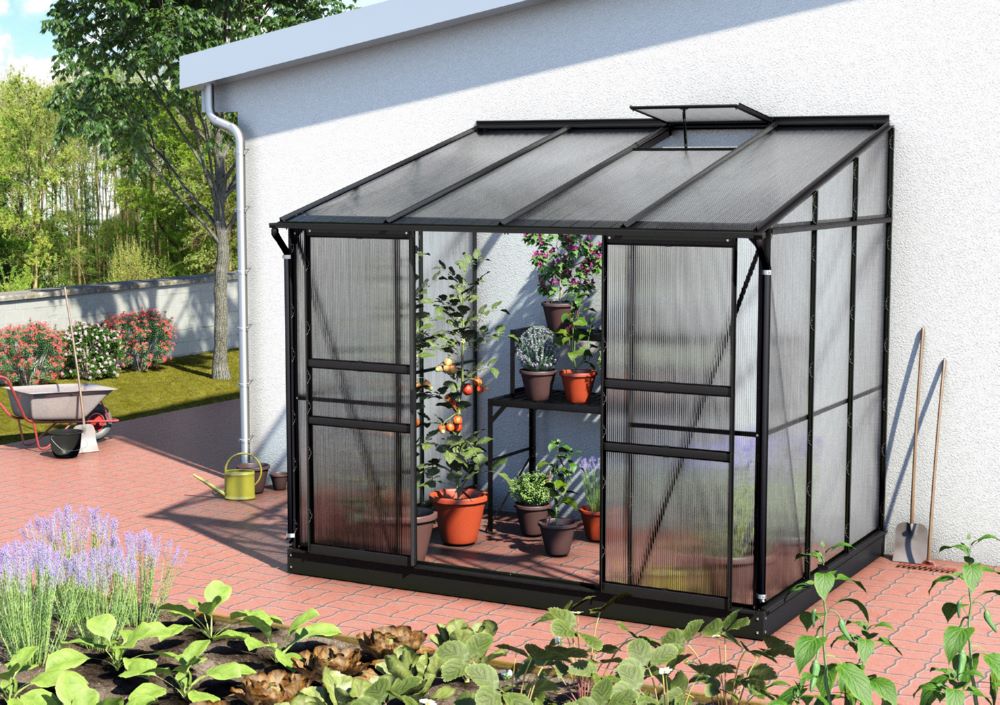 Produktbild Vitavia Anlehngewächshaus Ida 5200 HKP 1686 mm Höhe schwarz