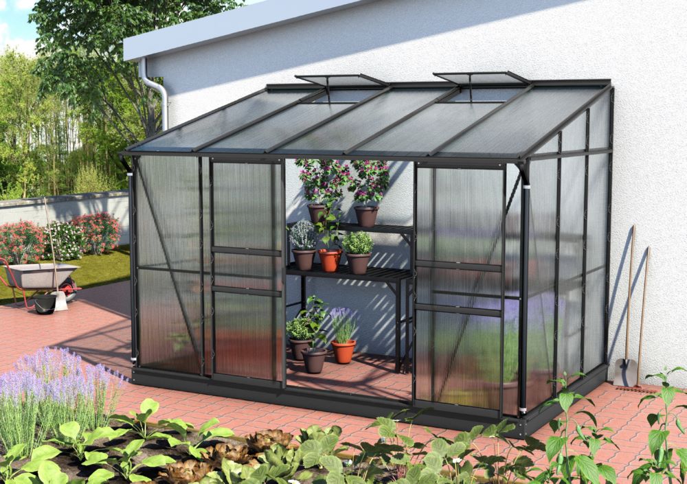 Produktbild Vitavia Anlehngewächshaus Ida 6500 HKP 4 mm 3243 x 2014 mm