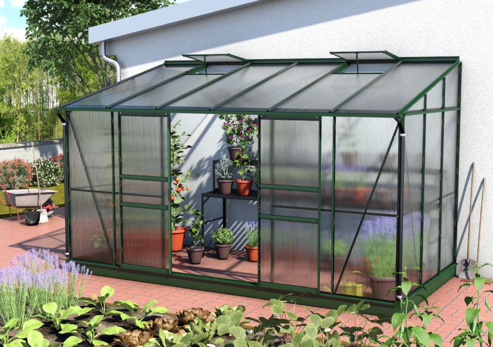 Produktbild Vitavia Anlehngewächshaus Ida 7800 HKP 3865 mm breit smaragd