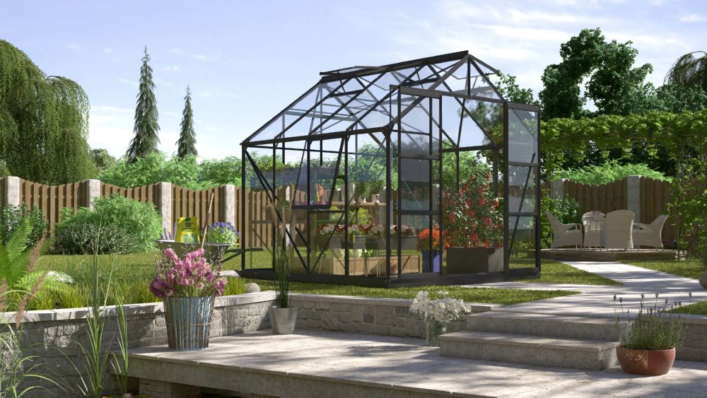 Produktbild Vitavia Gewächshaus Jupiter 6700 Maße 2580 x 2570 mm schwarz