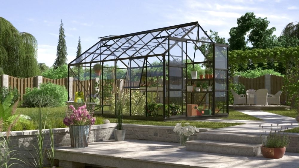 Produktbild Vitavia Gewächshaus Jupiter 11500 ESG 3 mm Traufenhöhe 1535 mm