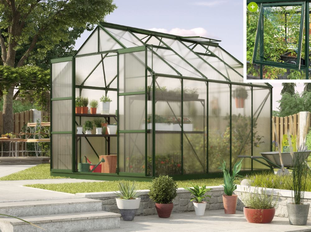 Produktbild Vitavia Gewächshaus Jupiter 8300 smaragd Traufe 1535 mm
