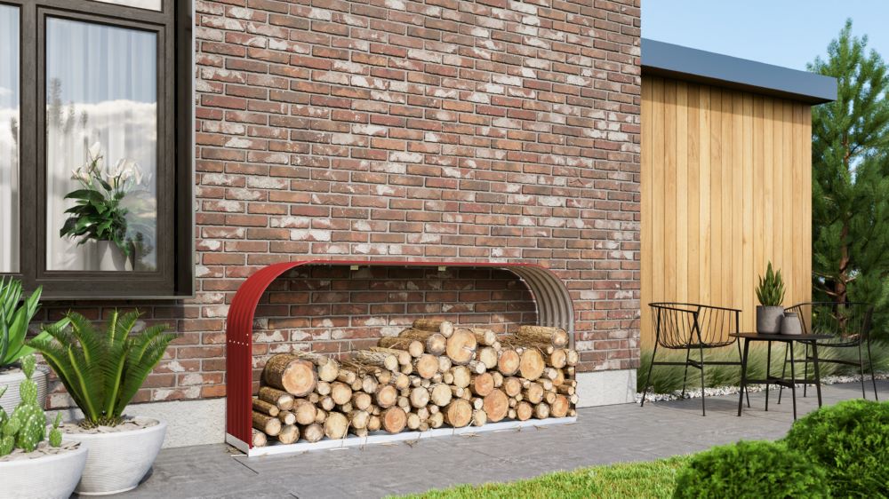 Produktbild Vitavia Kaminholzregal Ardor 401 flach rubin 2100 x 1000 mm