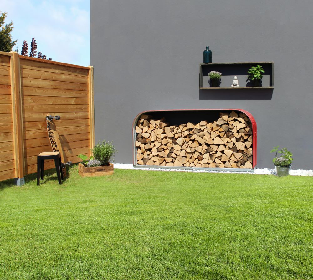 Produktbild Vitavia Kaminholzregal Ardor 401 flach rubin 2100 x 1000 mm bild 2