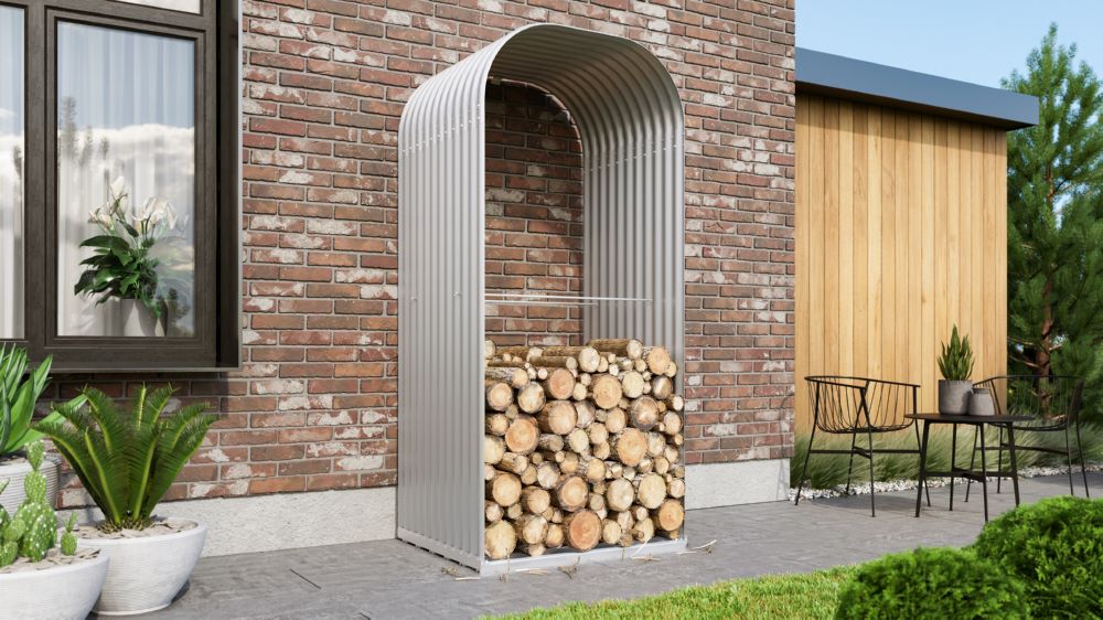 Produktbild Vitavia Kaminholzregal Ardor 858 hoch blank Breite 991 mm