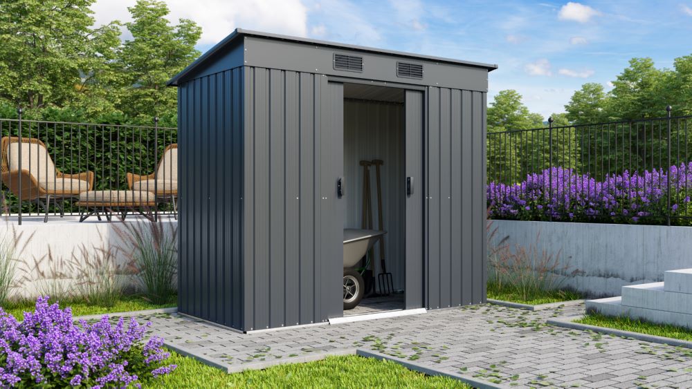 Produktbild Pergart Gerätehaus Leipzig II 84 anthrazit 2170 x 1110 mm bild 2