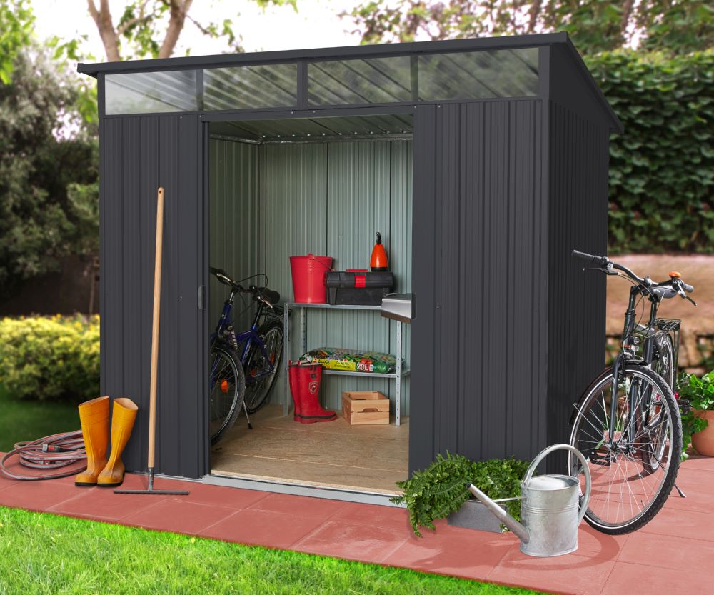 Produktbild Pergart Gerätehaus Lübeck 86 anthrazit 2380 x 1940 mm bild 3