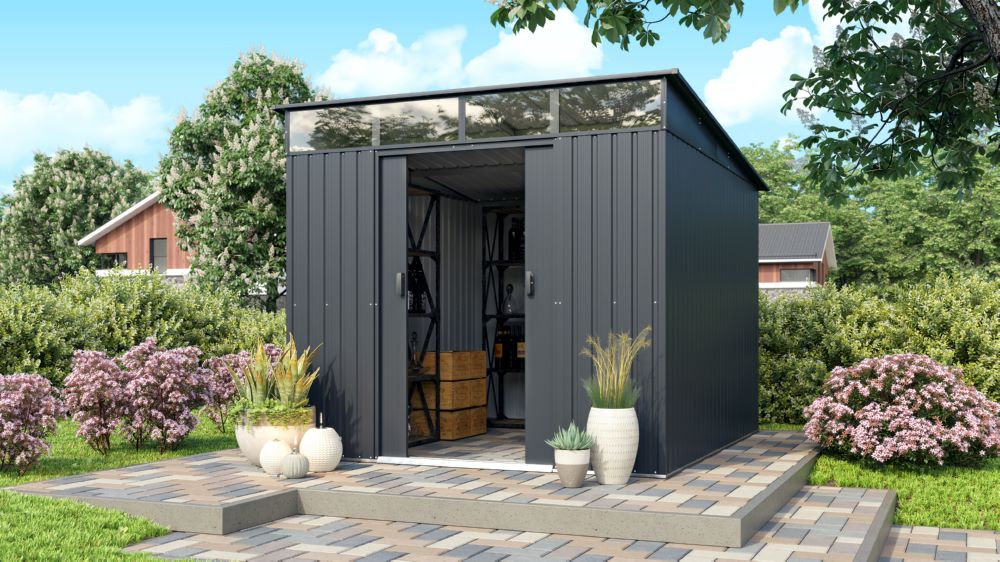 Produktbild Pergart Gerätehaus Lübeck 89 anthrazit 2380 x 2780 mm bild 2