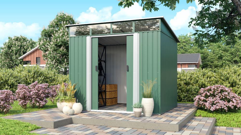 Produktbild Pergart Gerätehaus Lübeck 86 tanne weiß 2380 x 1940 mm bild 2