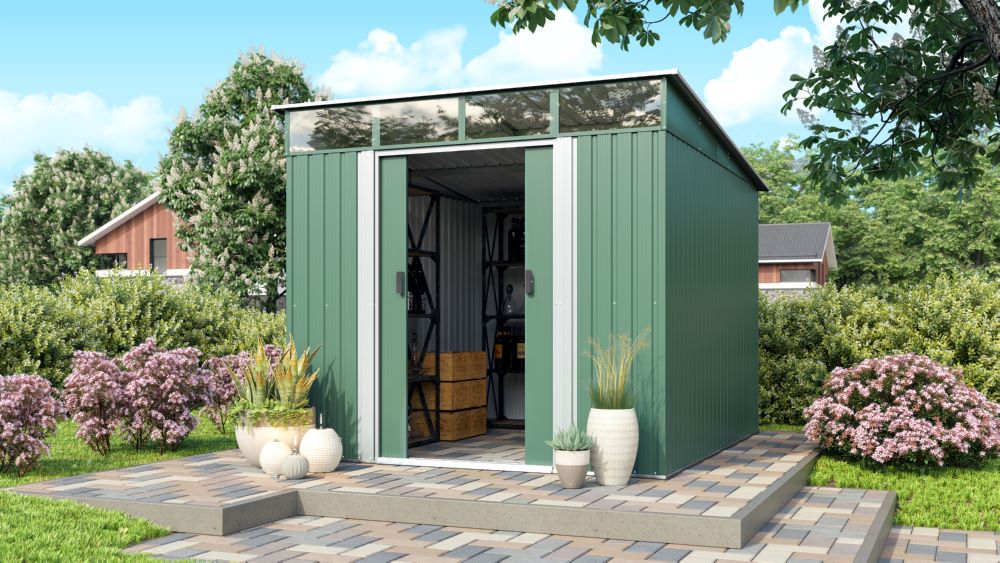 Produktbild Pergart Gerätehaus Lübeck 89 tanne weiß 2780 x 2380 mm bild 2