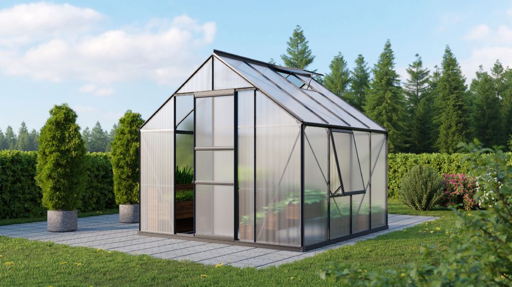 Produktbild Vitavia Gewächshaus Meridian 1 6700 schwarz Traufenhöhe 1374 mm bild 2