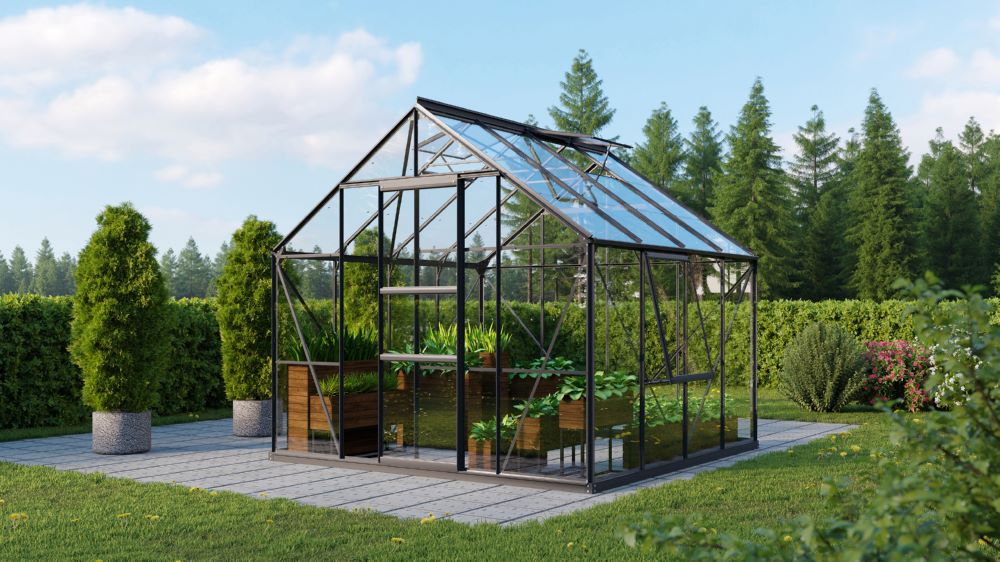 Produktbild Vitavia Gewächshaus Meridian 1 6700 ESG 3 mm Traufe 1374 mm bild 2