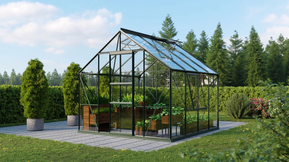 Produktbild Vitavia Gewächshaus Meridian 1 6700 smaragd Traufenhöhe 1374 mm bild 2