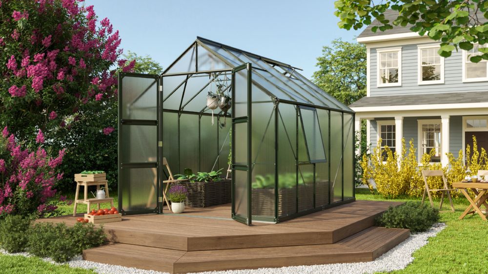 Produktbild Vitavia Gewächshaus Olymp 8300 HKP 6 mm smaragd Länge 3250 x Breite 2570 mm bild 2