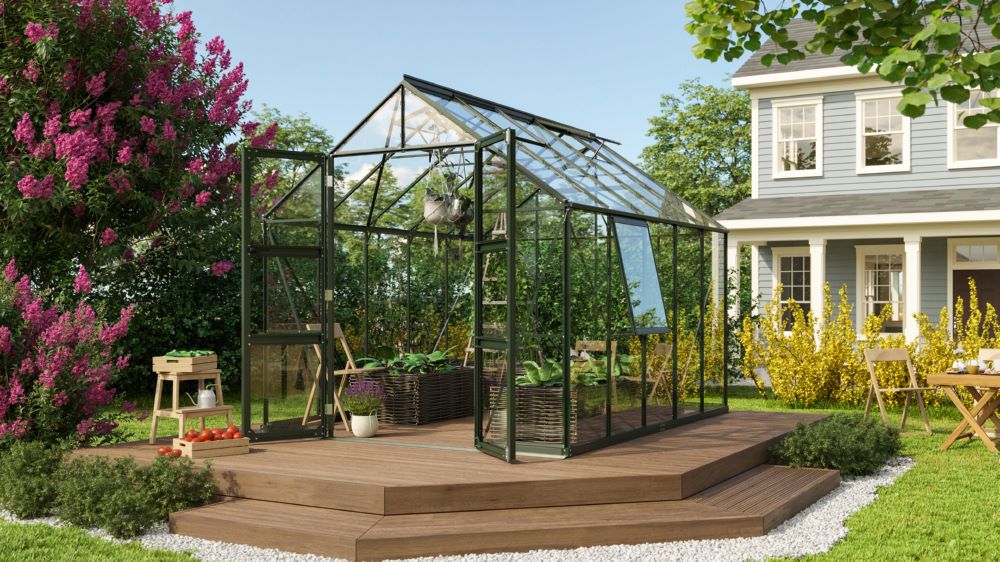 Produktbild Vitavia Gewächshaus mit Doppelschwingtüren Olymp 8300 ESG 3 mm smaragd bild 2