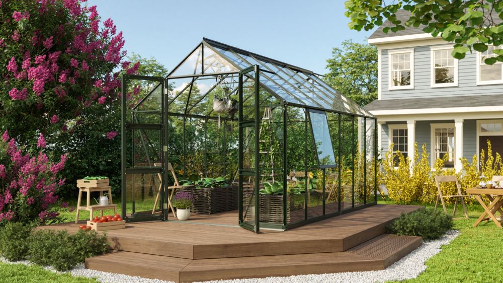 Produktbild Vitavia Gewächshaus mit Doppelschwingtüren Olymp 9900 ESG 3 mm smaragd bild 2