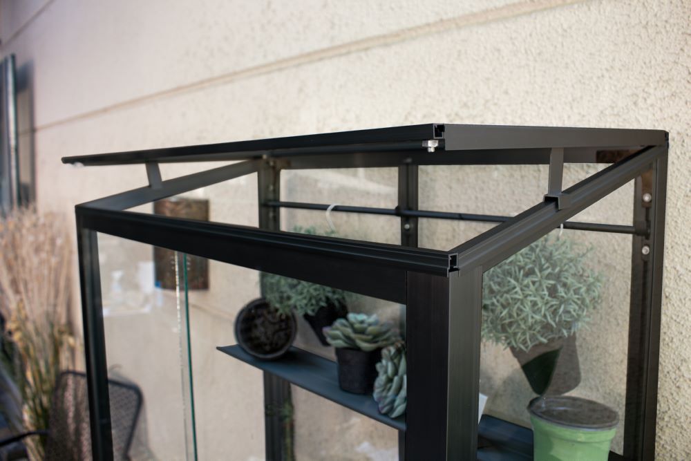 Produktbild Vitavia Polis Balkongewächshaus 350 ESG Rollfundament schwarz bild 2