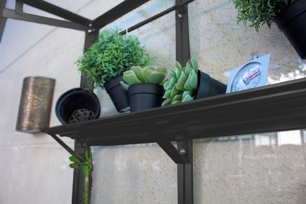 Produktbild Vitavia Polis Balkongewächshaus 350 ESG Stahlfundament schwarz bild 4