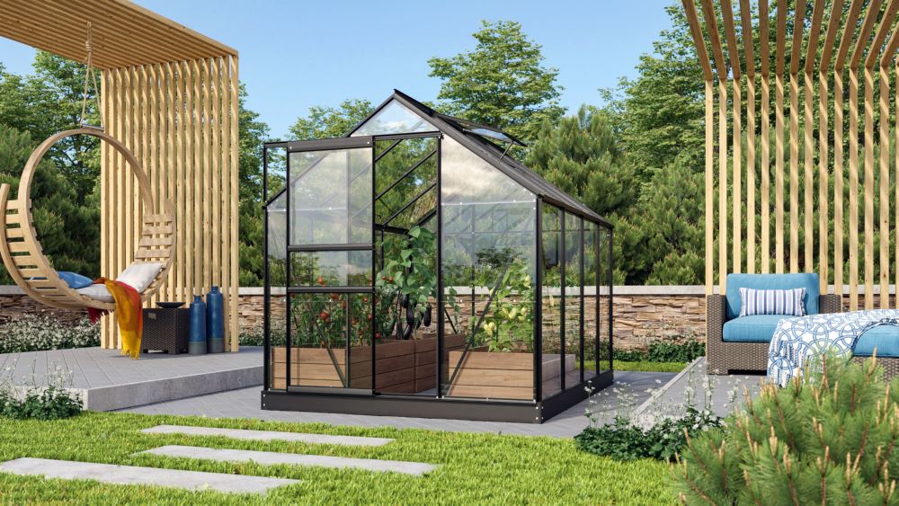 Produktbild Vitavia Gewächshaus Venus 5000 ESG 3 mm schwarz Breite 1950 mm bild 2