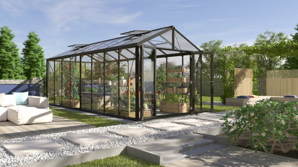 Produktbild Vitavia Gewächshaus Zeus Comfort 15700 ESG / HKP schwarz B 2584 x L 6140 mm bild 5
