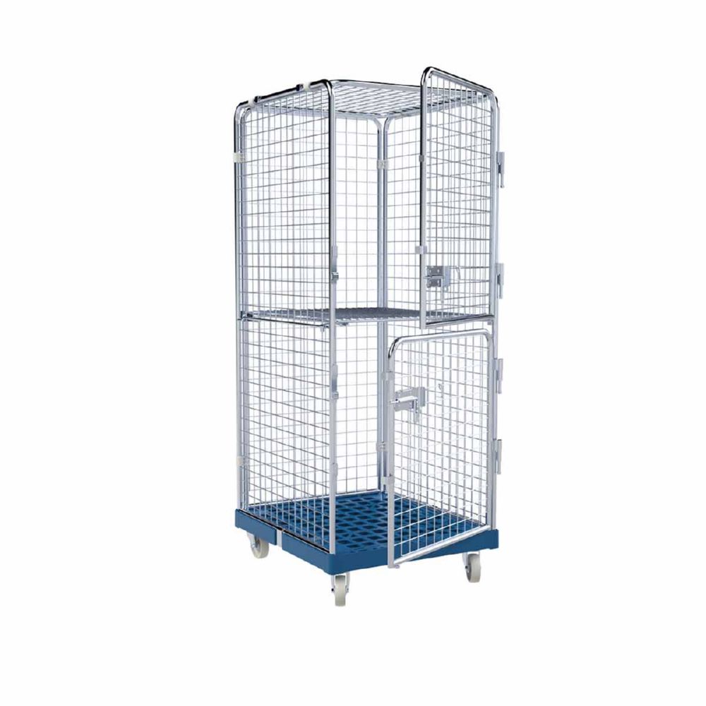 Produktbild ESB Rollbehälter ADB 1600 KU 2 Türen Boden klappbar blau H 1810 mm bild 4