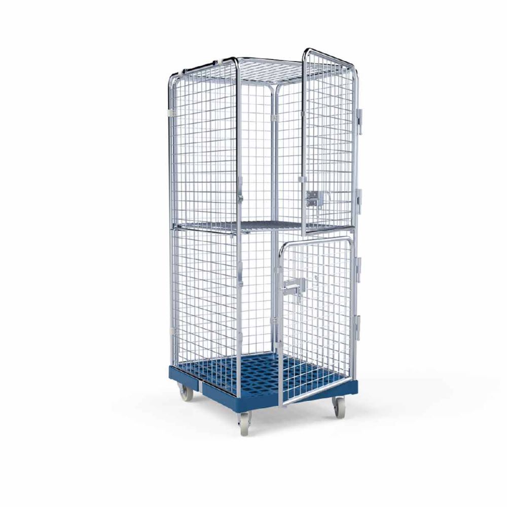 Produktbild ESB Rollbehälter ADB 1600 KU 2 Türen Boden klappbar blau H 1810 mm bild 5