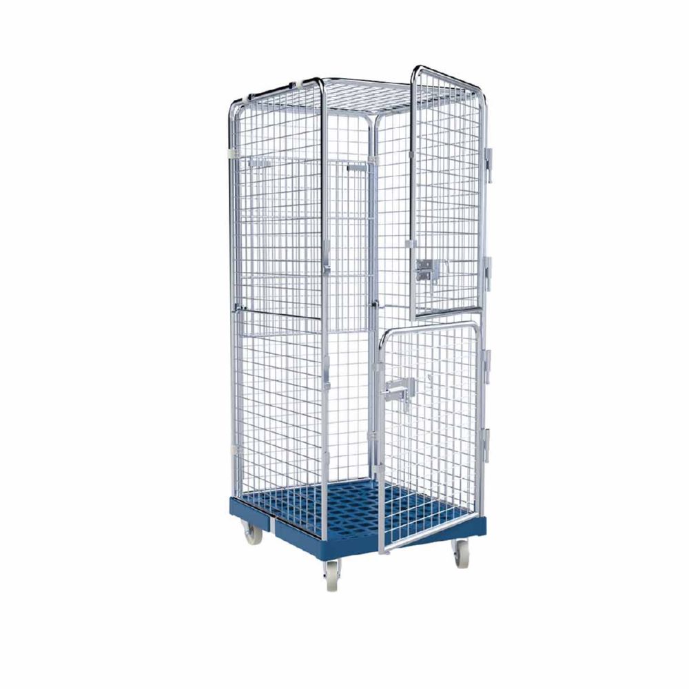 Produktbild ESB Rollbehälter ADB 1600 KU 2 Türen Boden klappbar blau H 1810 mm bild 6