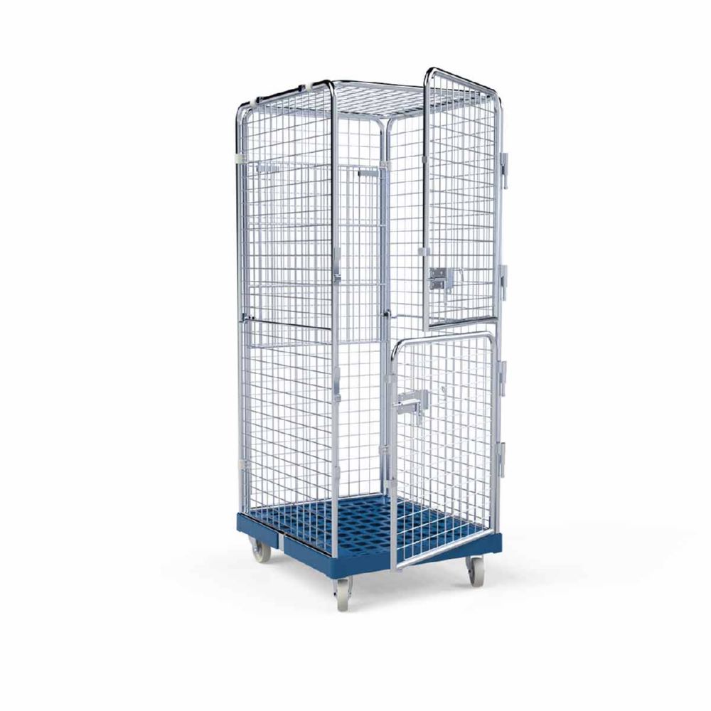 Produktbild ESB Rollbehälter ADB 1600 KU 2 Türen Boden klappbar blau H 1810 mm bild 7