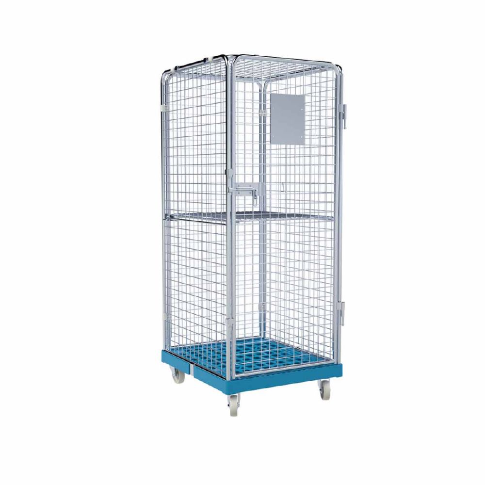 Produktbild ESB Rollbehälter ADB 1600 KU Boden klappbar 1 Tür blau H 1810 mm