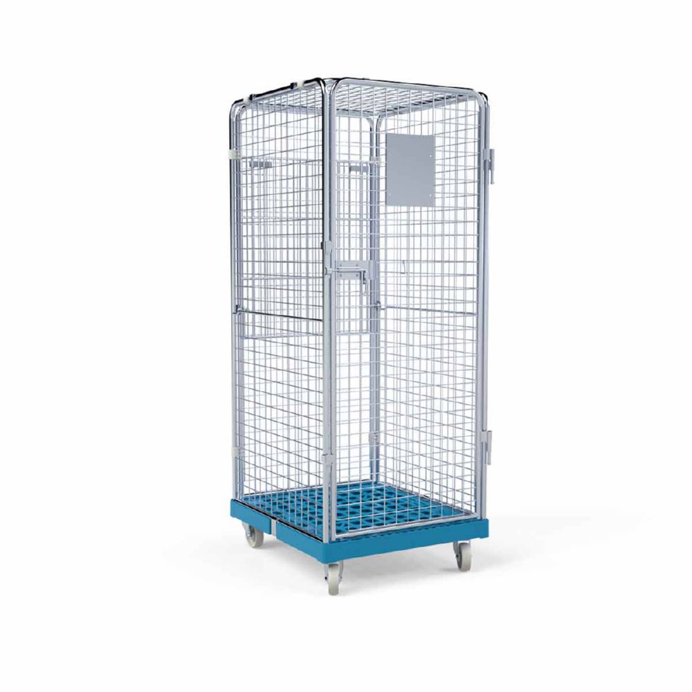 Produktbild ESB Rollbehälter ADB 1600 KU Boden klappbar 1 Tür blau H 1810 mm bild 3