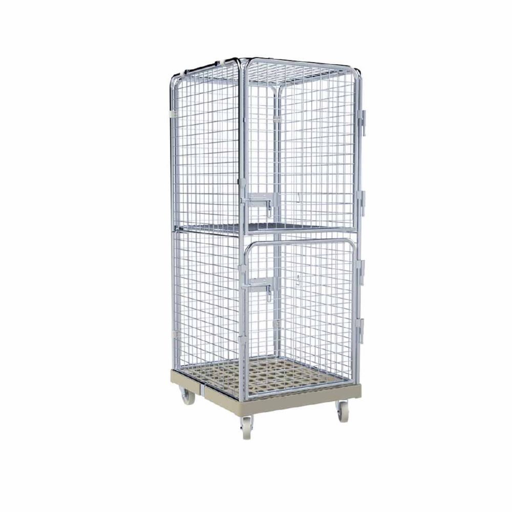 Produktbild ESB Rollbehälter ADB 1600 KU Klappboden 2 Türen in grau H 1810 mm