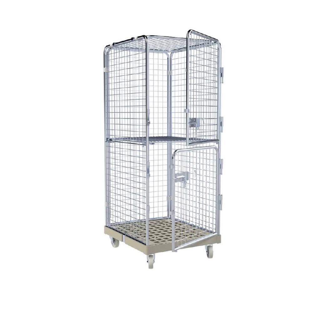 Produktbild ESB Rollbehälter ADB 1600 KU Klappboden 2 Türen in grau H 1810 mm bild 5