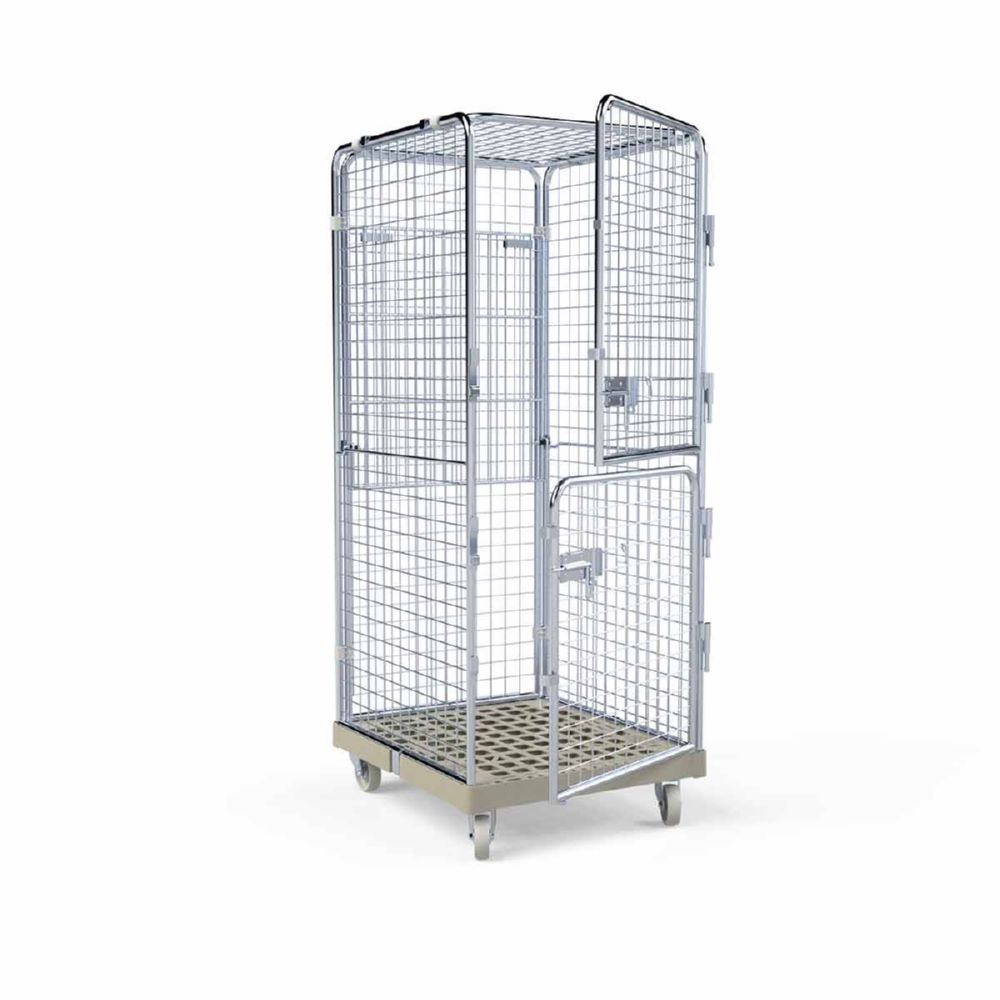 Produktbild ESB Rollbehälter ADB 1600 KU Klappboden 2 Türen in grau H 1810 mm bild 8