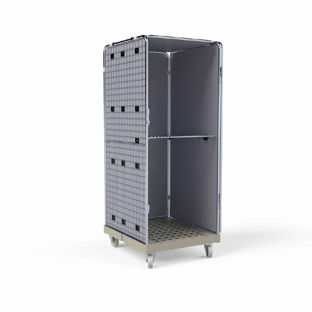 Produktbild ESB Rollbehälter ADB 1600 KU Klappboden und Auskleidung grau H 1810 mm bild 3