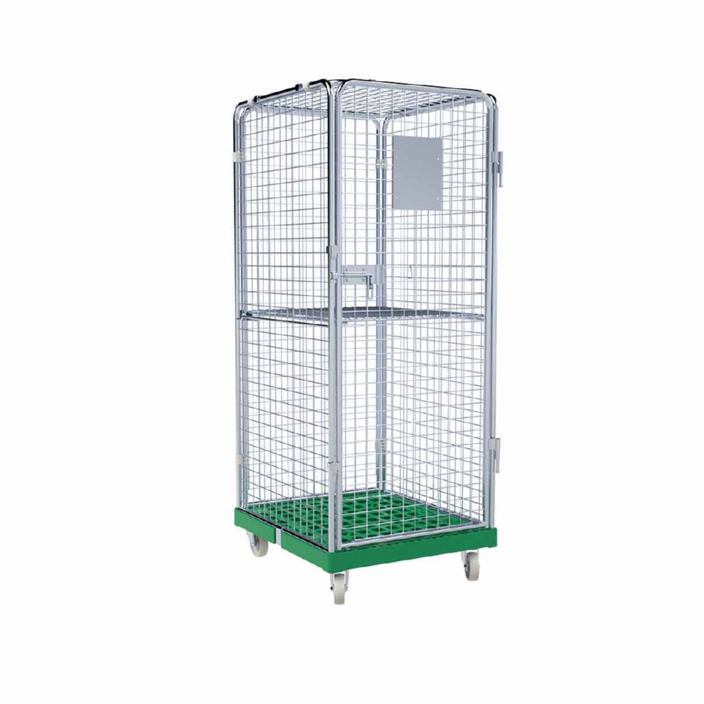 Produktbild ESB Rollbehälter ADB 1600 KU Boden klappbar 1 Tür grün H 1810 mm