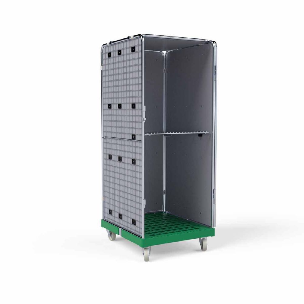 Produktbild ESB Rollbehälter ADB 1600 KU mit Auskleidung 1 Klappboden grün H 1810 mm bild 3