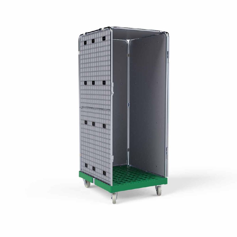 Produktbild ESB Rollbehälter ADB 1600 KU mit Auskleidung und 1 Tür in grün H 1810 mm bild 3