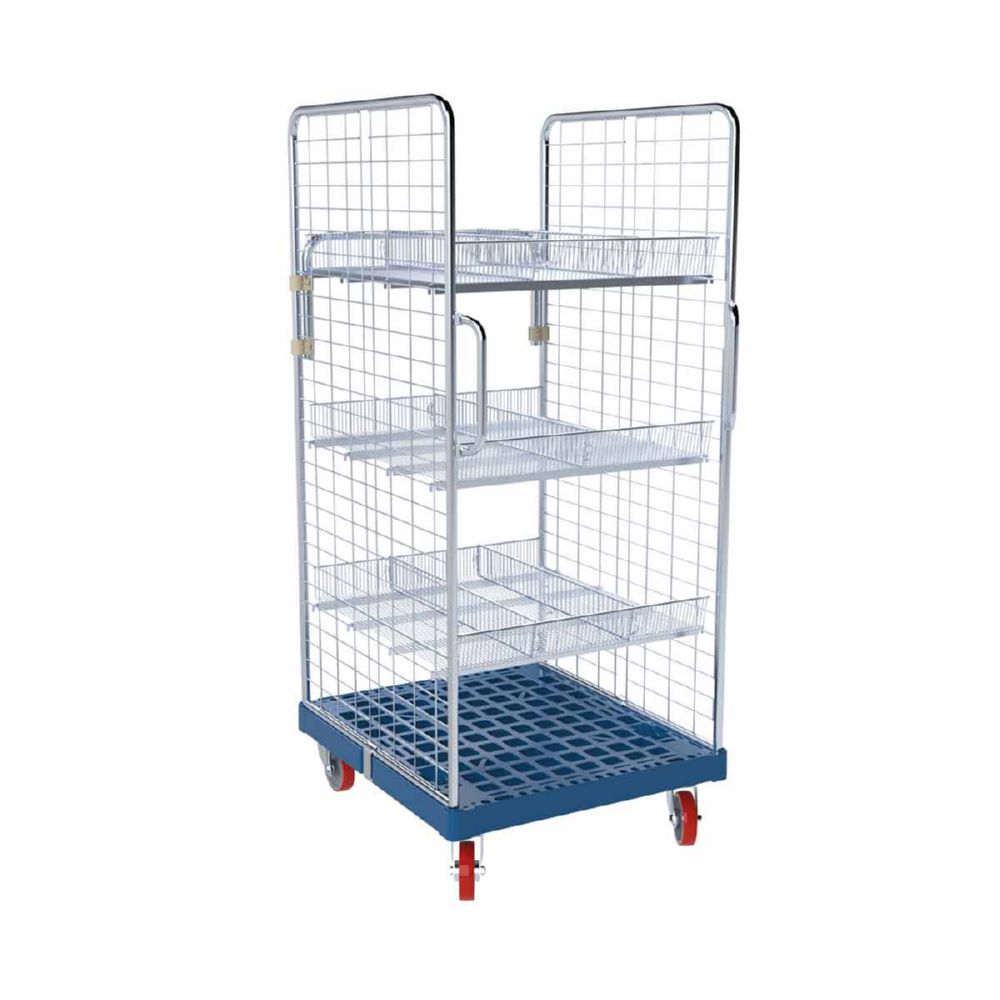 Produktbild ESB Rollbehälter 1450 KU 2 Handgriffe blau 724 x 815 x 1655 mm bild 2