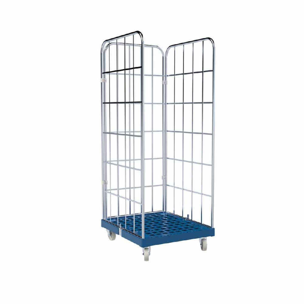 Produktbild ESB Rollbehälter 1650 KU mit 3 Seiten blau 724 x 815 x 1830 mm