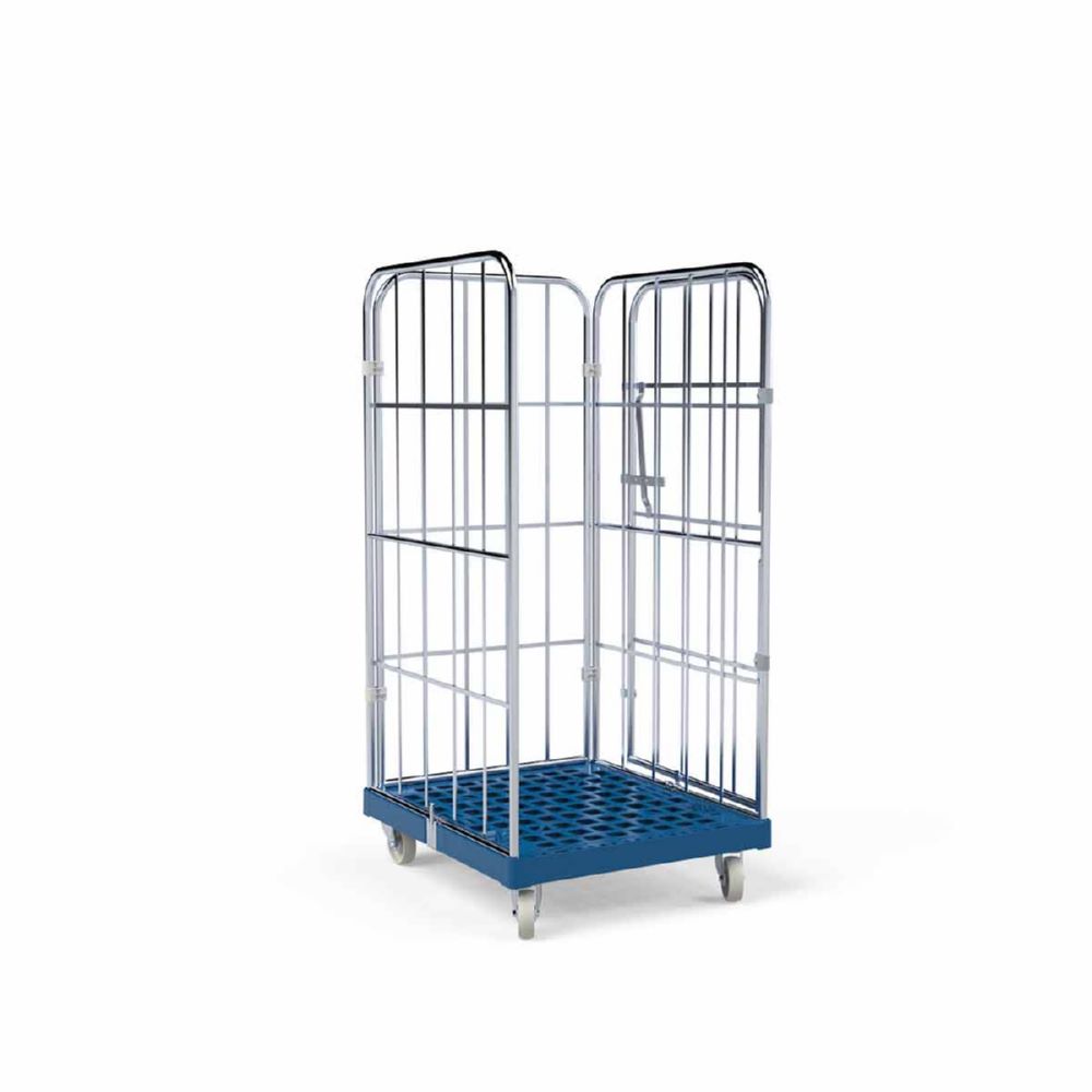 Produktbild ESB Rollbehälter 1350 KU 1 Vorderwand in blau 724 x 815 x 1530 mm bild 3